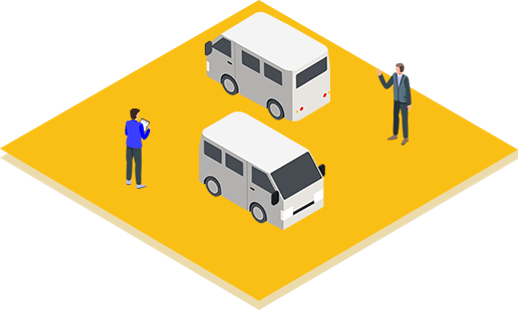 軽貨物車両とドライバーのイラスト
